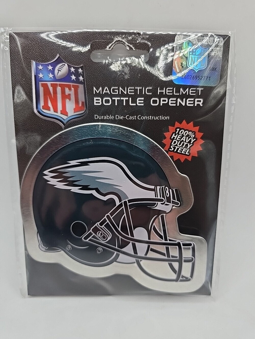 NFL Football Helmet Bottle CANOPENER Heavy Duty Steel Magnet Philadelphia Eagles